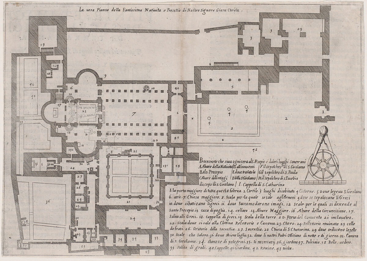 Plate 1, from "Trattato delle Piante & Immagini de Sacri Edifizi di Terra Santa" (Treatise of the Plans & Images of the Sacred Buildings of the Holy Land), Jacques Callot (French, Nancy 1592–1635 Nancy), Etching and engraving; first state of two (Lieure) 