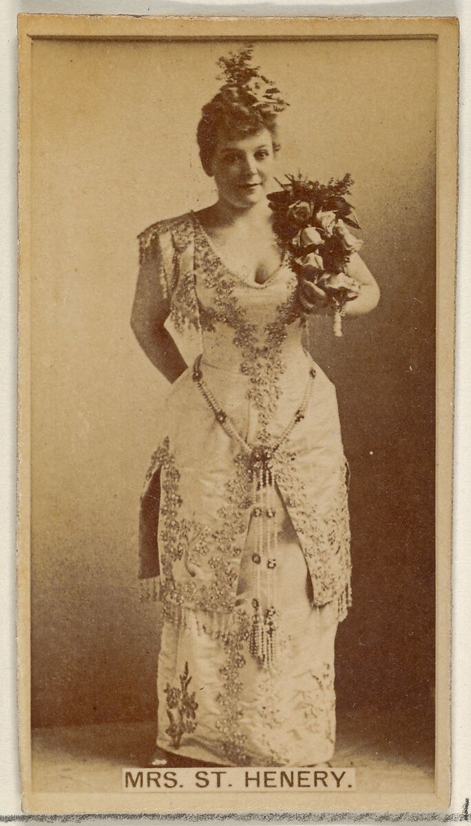 Mrs. St. Henery, from the Actors and Actresses series (N45, Type 8) for Virginia Brights Cigarettes, Issued by Allen &amp; Ginter (American, Richmond, Virginia), Albumen photograph 