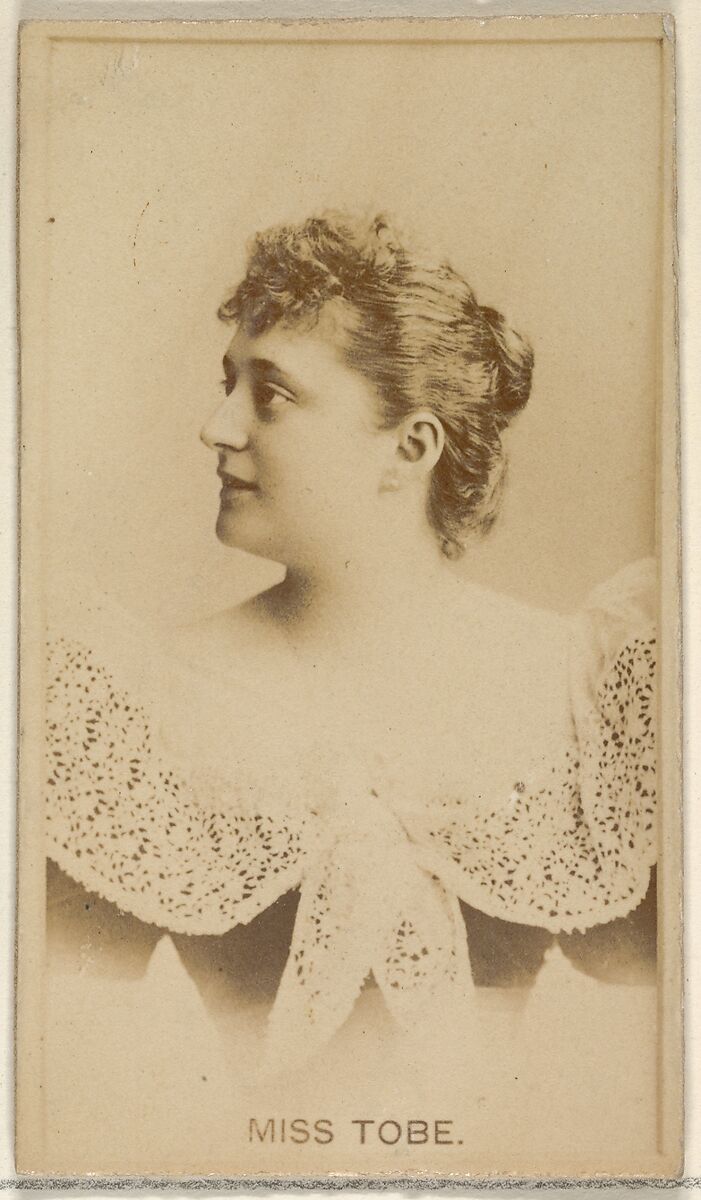 Miss Tobe, from the Actors and Actresses series (N45, Type 8) for Virginia Brights Cigarettes, Issued by Allen &amp; Ginter (American, Richmond, Virginia), Albumen photograph 