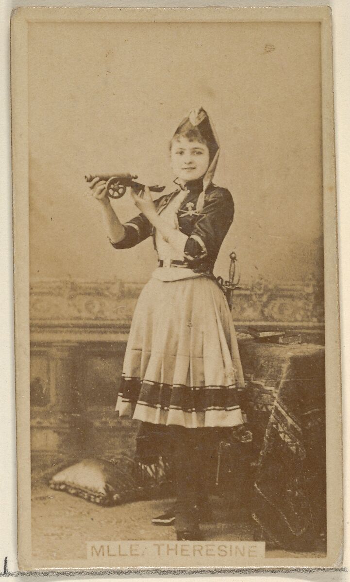 Mlle. Theresine, from the Actors and Actresses series (N45, Type 8) for Virginia Brights Cigarettes, Issued by Allen &amp; Ginter (American, Richmond, Virginia), Albumen photograph 