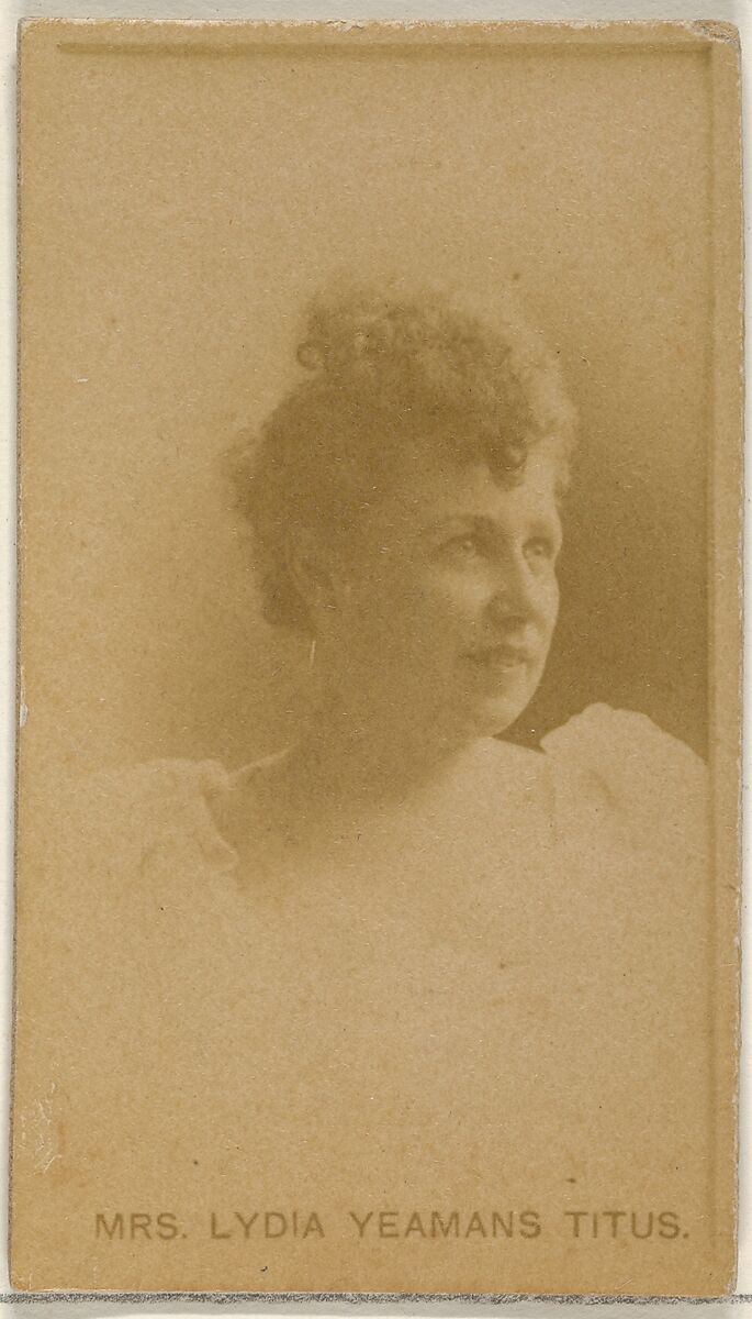 Mrs. Lydia Yeamans Titus, from the Actors and Actresses series (N45, Type 8) for Virginia Brights Cigarettes, Issued by Allen &amp; Ginter (American, Richmond, Virginia), Albumen photograph 
