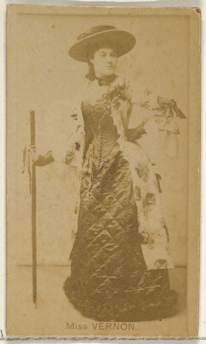 Miss Vernon, from the Actors and Actresses series (N45, Type 8) for Virginia Brights Cigarettes, Issued by Allen &amp; Ginter (American, Richmond, Virginia), Albumen photograph 