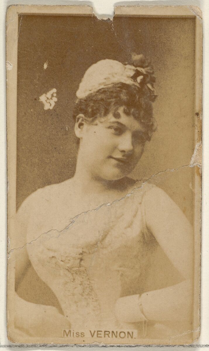Miss Vernon, from the Actors and Actresses series (N45, Type 8) for Virginia Brights Cigarettes, Issued by Allen &amp; Ginter (American, Richmond, Virginia), Albumen photograph 