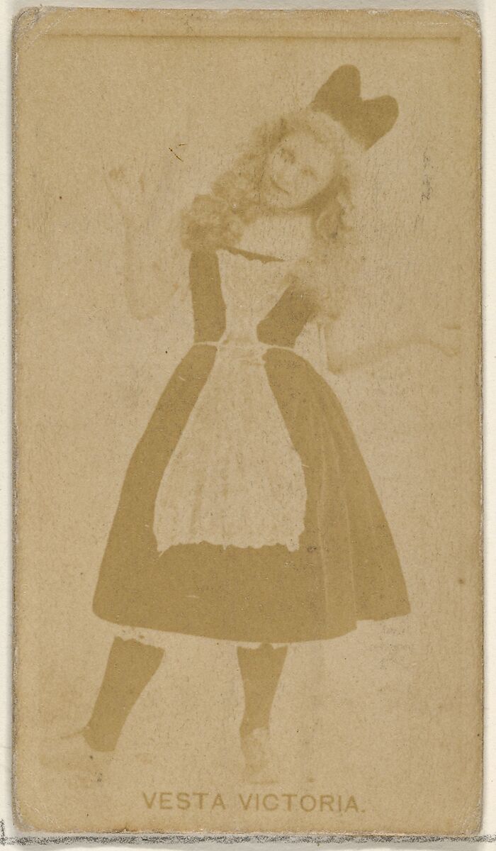 Vesta Victoria, from the Actors and Actresses series (N45, Type 8) for Virginia Brights Cigarettes, Issued by Allen &amp; Ginter (American, Richmond, Virginia), Albumen photograph 