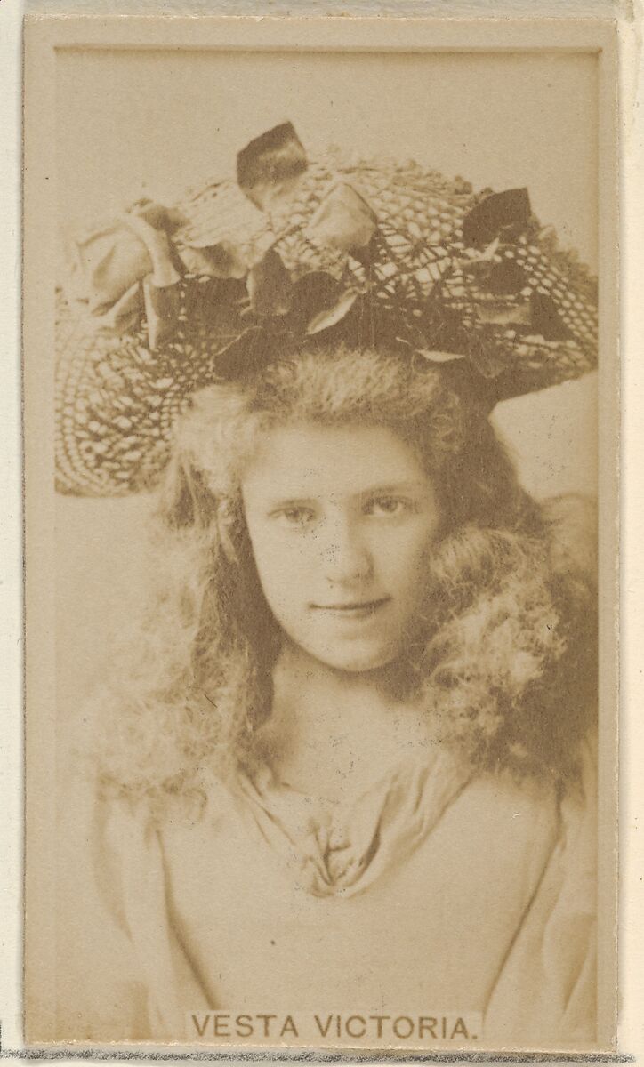 Vesta Victoria, from the Actors and Actresses series (N45, Type 8) for Virginia Brights Cigarettes, Issued by Allen &amp; Ginter (American, Richmond, Virginia), Albumen photograph 