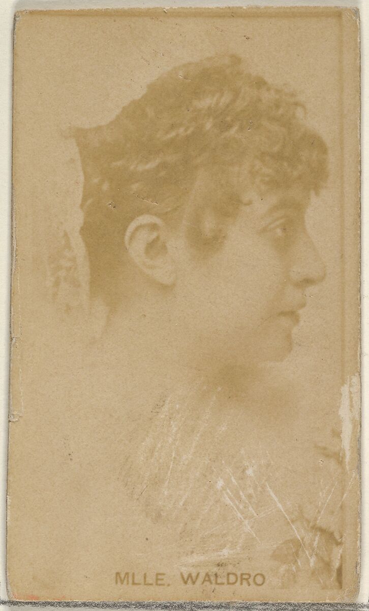 Mlle. Waldro, from the Actors and Actresses series (N45, Type 8) for Virginia Brights Cigarettes, Issued by Allen &amp; Ginter (American, Richmond, Virginia), Albumen photograph 