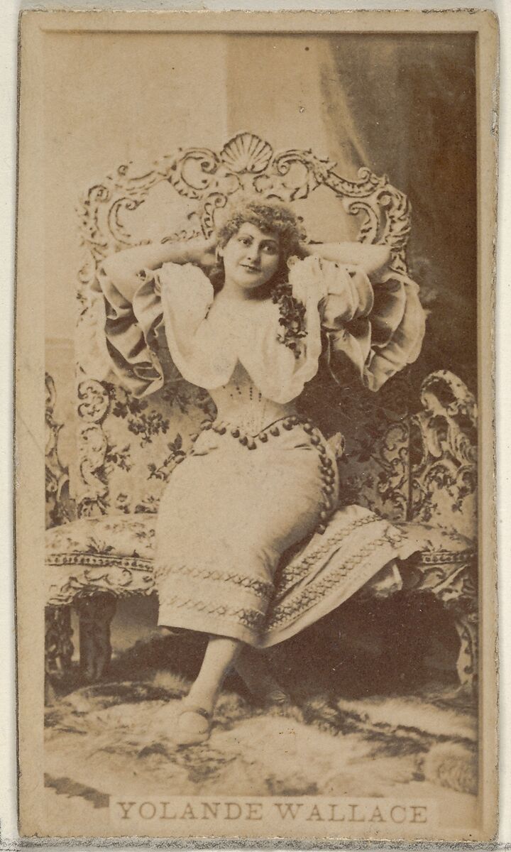 Yolande Wallace, from the Actors and Actresses series (N45, Type 8) for Virginia Brights Cigarettes, Issued by Allen &amp; Ginter (American, Richmond, Virginia), Albumen photograph 