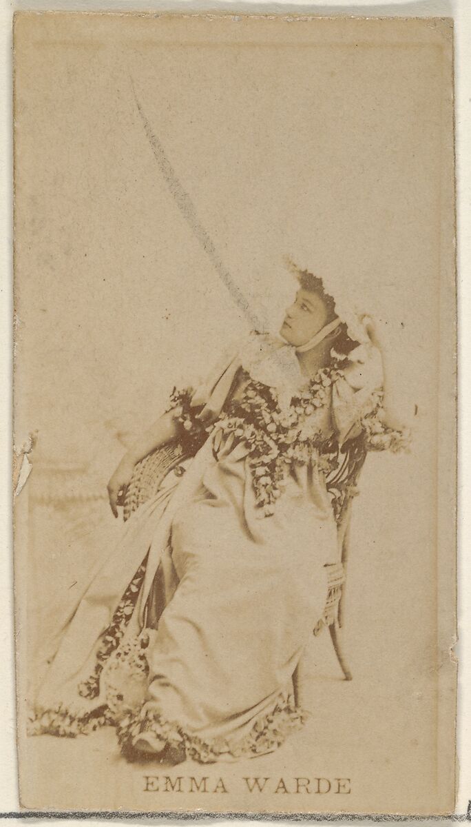 Emma Warde, from the Actors and Actresses series (N45, Type 8) for Virginia Brights Cigarettes, Issued by Allen &amp; Ginter (American, Richmond, Virginia), Albumen photograph 