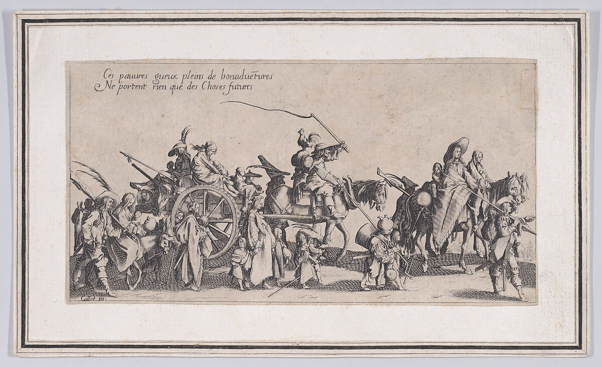 Copy of Les Bohémiens en Marche: L'Arrière-Garde, pièce aussi appelée Le Départ (The Gypsies Travelling: The Rear Guard, also called The Departure), from "Le Bohémiens...", Anonymous, Etching and engraving 