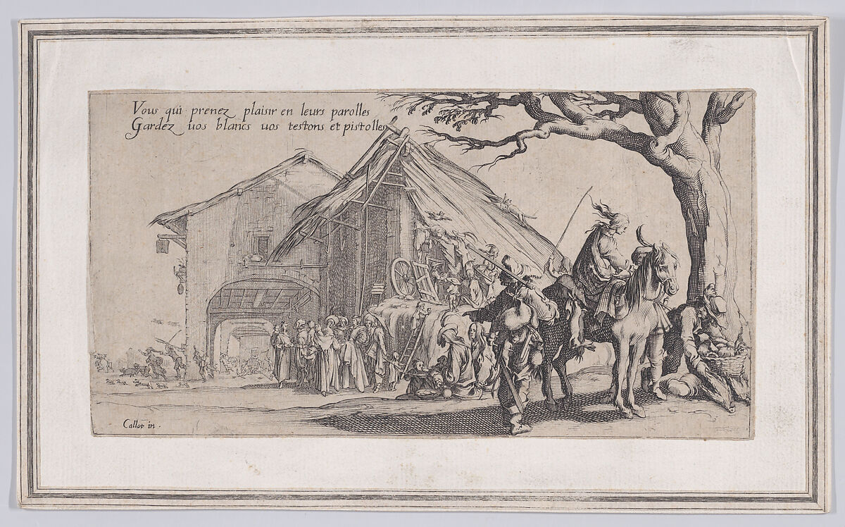 Copy of La Halte des Bohémiens: Les Diseuses de Bonne Aventure (The Gypsy Stopover: The Fortune Tellers), from Le Bohémiens, série appelée aussi Les Égyptiens, La Marche des Bohémiens, La Vie Errante des Bohémiens, Les Marches Égyptiennes (The Gypsies, series also called The Egyptians, The Gypsy Troops, The Wandering Lives of Gypsies, The Egyptian Troops), Anonymous, Etching and engraving 