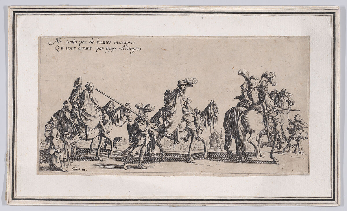 Copy of Les Bohémiens en Marche, pièce aussi appelée L'Avant-Garde (The Gypsies Travelling, piece also called The Advance Gard), from "Le Bohémiens...", Anonymous, Etching and engraving 