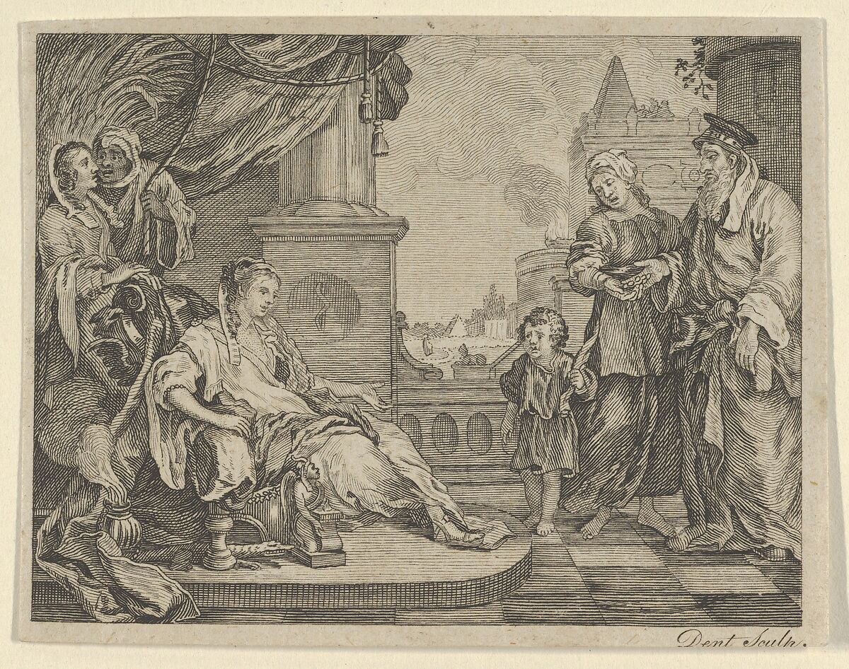 Moses Brought to Pharoah's Daughter, Dent (British, active ca. 1800), Engraving 