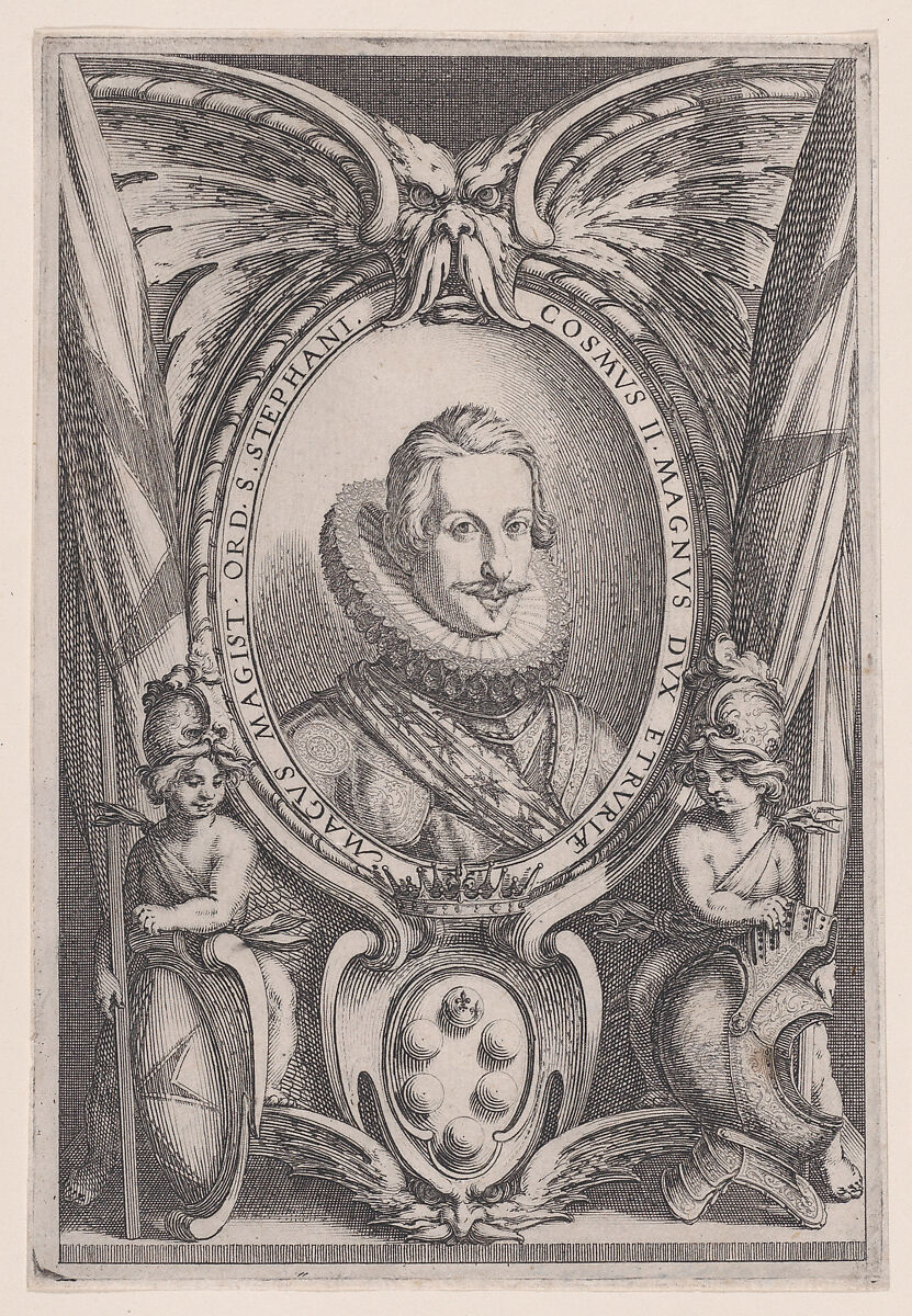 Portrait de Cosme II, Grand Duc de Toscane (Portrait of Cosimo II, Grand Duke of Tuscany), Jacques Callot (French, Nancy 1592–1635 Nancy), Etching and engraving; second state of two (Lieure) 
