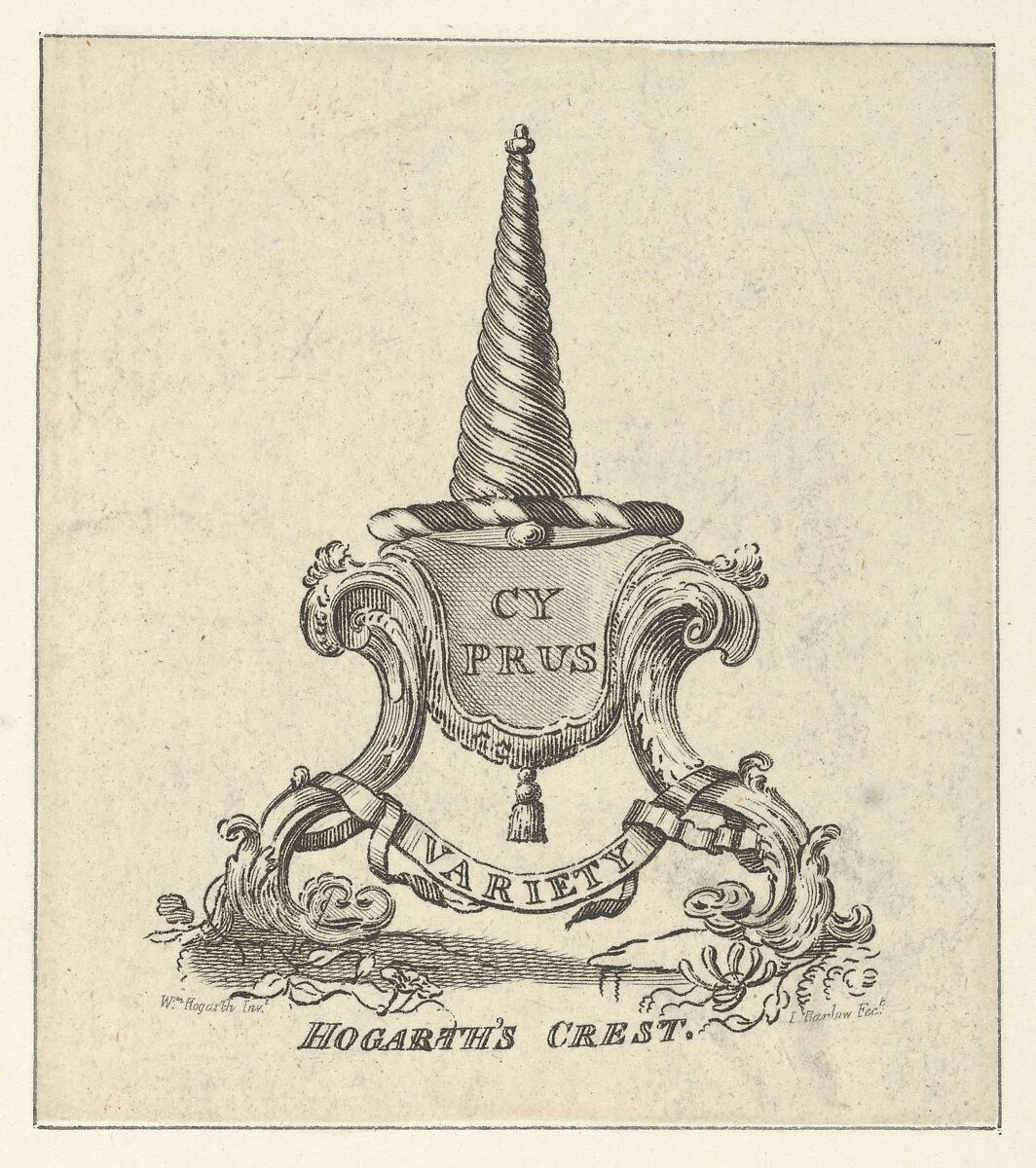 Hogarth's Crest, Attributed to John Barlow (British, 1759/60–1810 or later), Etching and engraving 