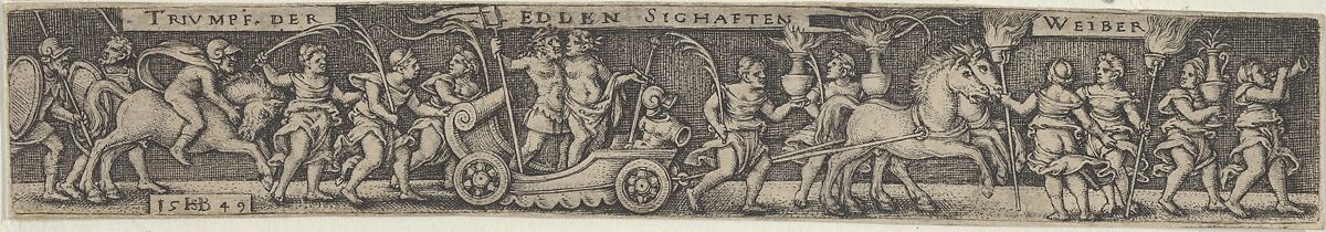 Triumphal Procession of the Noble Glorious Women, After Sebald Beham (German, Nuremberg 1500–1550 Frankfurt), Engraving 