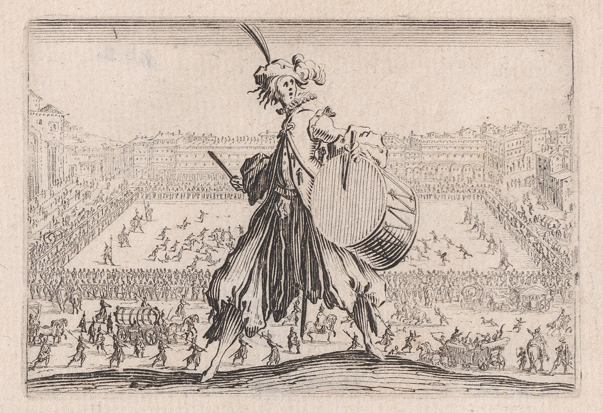 Le Jeu de Paume sur la Place Sainte-Croix, a Florence (The Tennis Game on the Piazza Santa Croce in Florence), from "Les Caprices" Series B, The Nancy Set, Jacques Callot (French, Nancy 1592–1635 Nancy), Etching; first state of two (Lieure) 