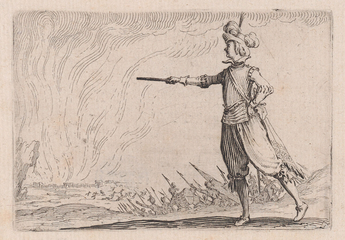 Le Commandant a Pied (The Commander on Foot), from "Les Caprices" Series B, The Nancy Set, Jacques Callot (French, Nancy 1592–1635 Nancy), Etching; first state of two (Lieure) 