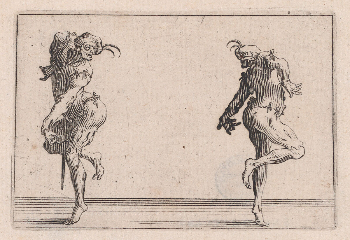 Les Deux Pantalons se Tournant le Dos (Two Men in Pantsuits Turned Away from Each Other), from "Les Caprices" Series B, The Nancy Set, Jacques Callot (French, Nancy 1592–1635 Nancy), Etching; first state of two (Lieure) 