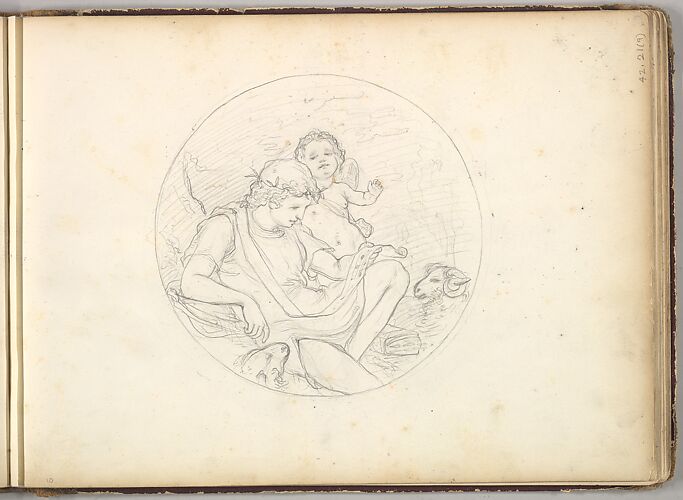 Cupid and a Shepherd (in Sketch Book With Drawings on Twenty-six Leaves)