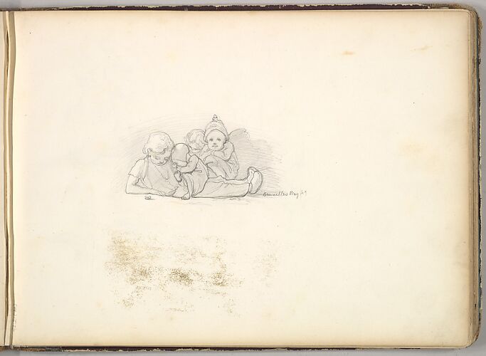 A Group of Seated Children (in Sketch Book With Drawings on Twenty-six Leaves)