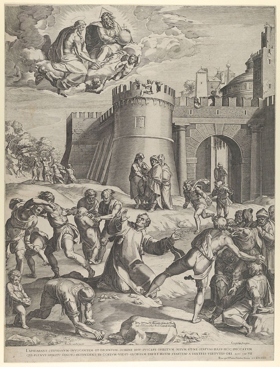 The Martyrdom of St Stephen, Cornelis Cort (Netherlandish, Hoorn ca. 1533–1578 Rome), Engraving 