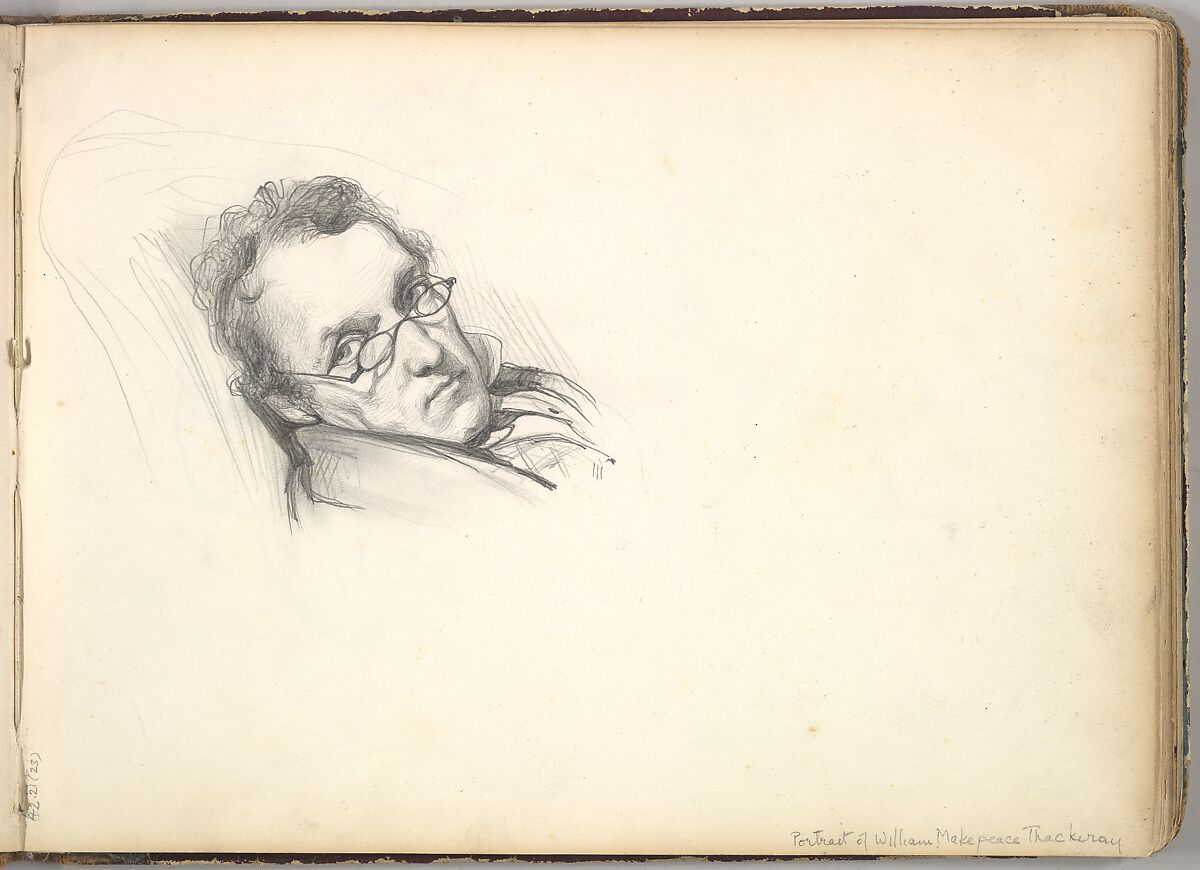William Makepeace Thackeray (in Sketch Book With Drawings on Twenty-six Leaves), Frederic, Lord Leighton (British, Scarborough 1830–1896 London), Graphite 