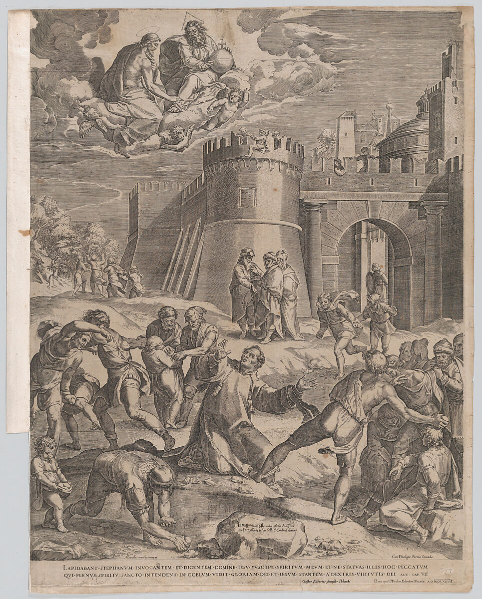 The Martyrdom of St Stephen, Cornelis Cort (Netherlandish, Hoorn ca. 1533–1578 Rome), Engraving 