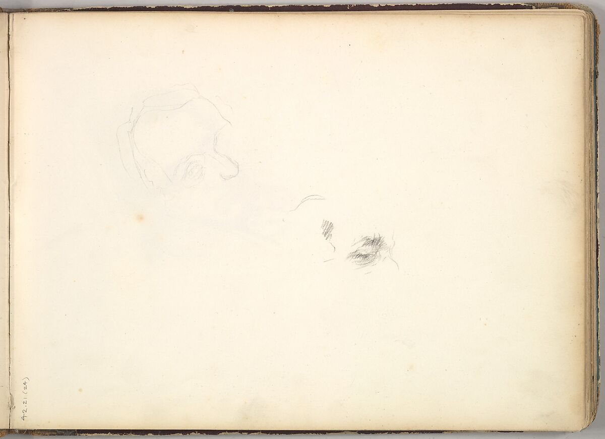 Preliminary Studies for Portrait of William Makepeace Thackeray (in Sketch Book With Drawings on Twenty-six Leaves), Frederic, Lord Leighton (British, Scarborough 1830–1896 London), Graphite 