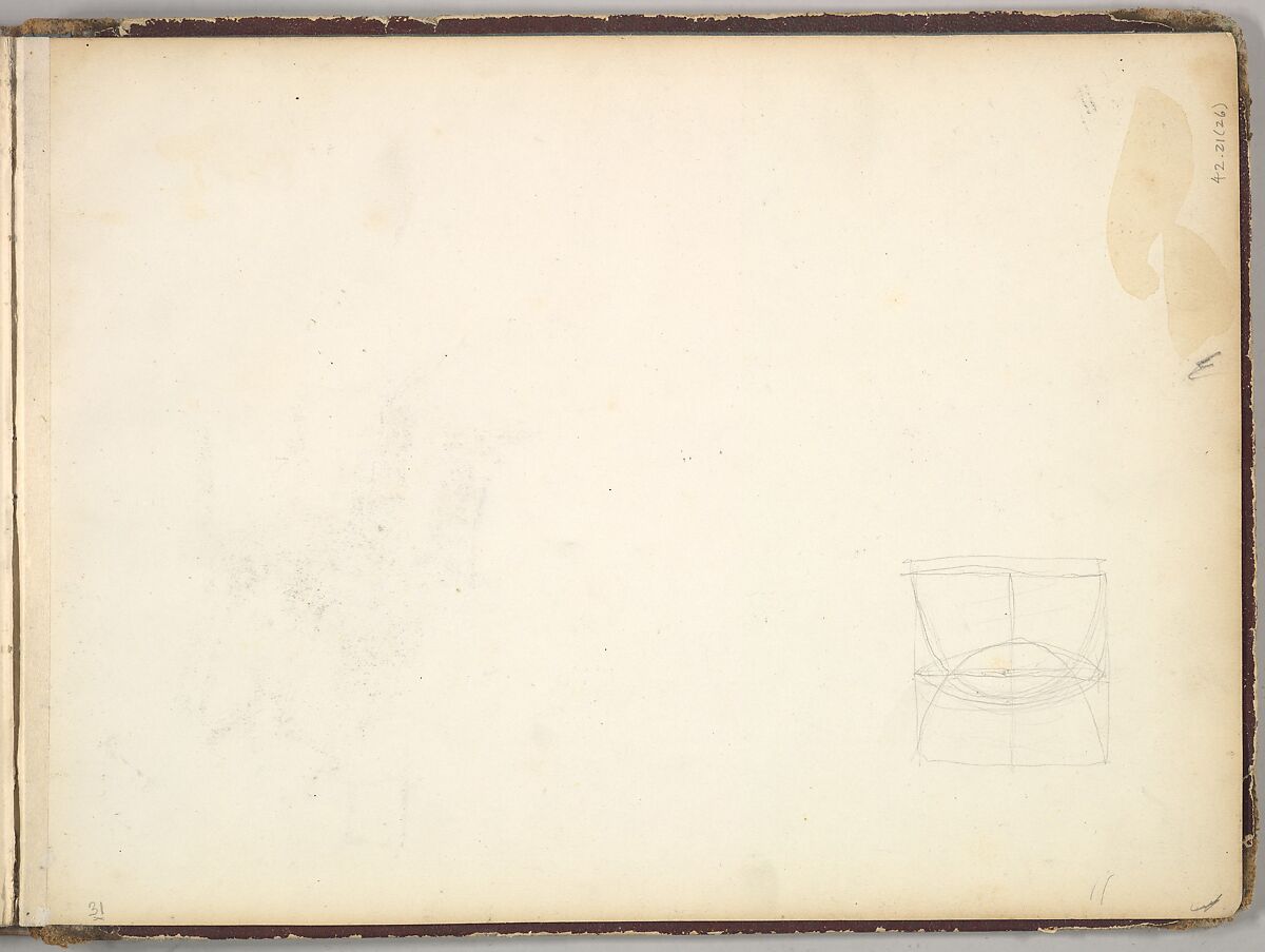 Geometrical Figure (in Sketch Book With Drawings on Twenty-six Leaves), Frederic, Lord Leighton (British, Scarborough 1830–1896 London), Graphite 