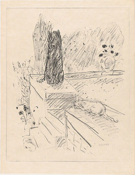 Cat on a Balcony, from "Dingo" by Mirabeau, Pierre Bonnard (French, Fontenay-aux-Roses 1867–1947 Le Cannet), Etching; proof 