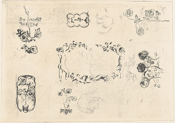 Preliminary design of book-plates for Misia Natanson, Pierre Bonnard (French, Fontenay-aux-Roses 1867–1947 Le Cannet), Drypoint 