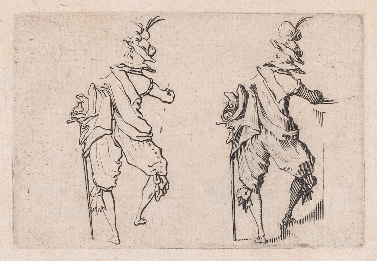 L'Homme Vu de Dos, Avec une Grande Épée (Man Viewed from Behind, with a Large Sword), from "Les Caprices" Series B, The Nancy Set, Jacques Callot (French, Nancy 1592–1635 Nancy), Etching; first state of two (Lieure) 