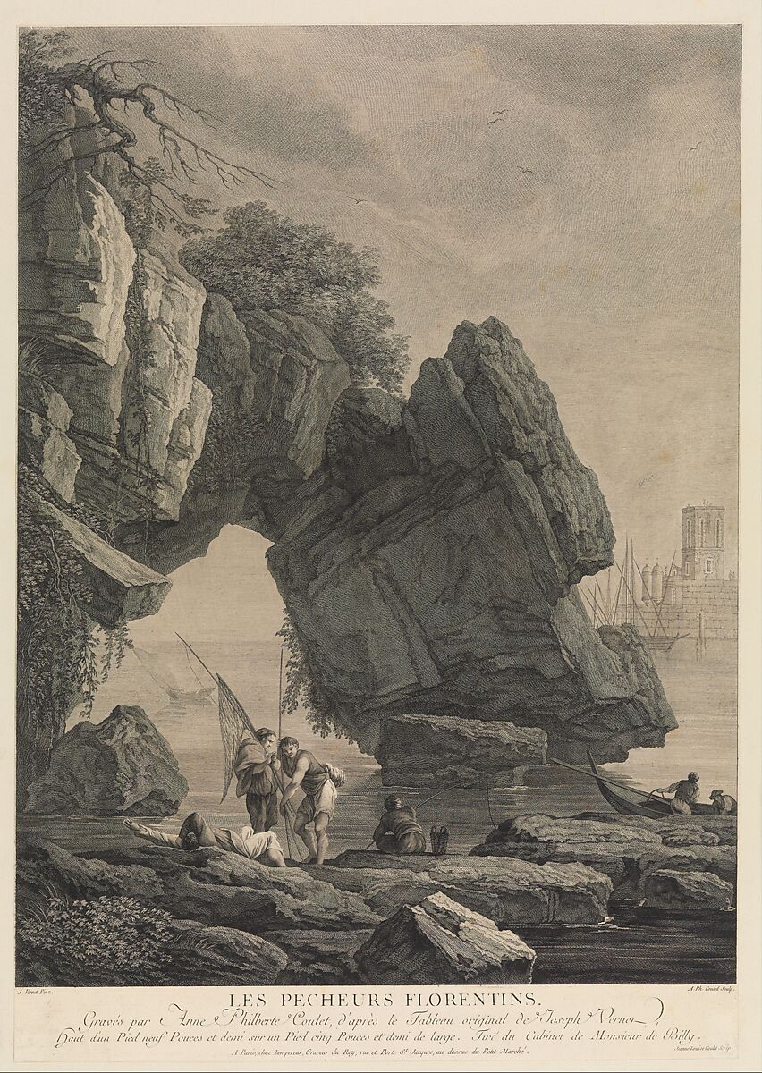 The Florentine Fishermen, After Joseph Vernet (French, Avignon 1714–1789 Paris), Engraving 