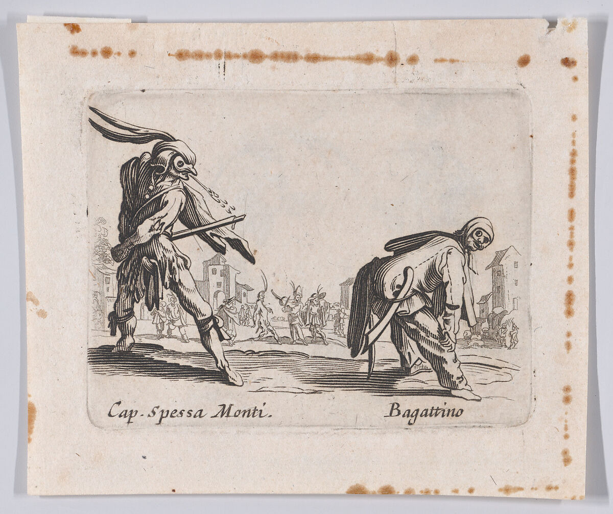 Copy of Capitano Spessa Monti and Bagattino, from "Balli di Sfessania" (Dance of Sfessania), Jacques Callot (French, Nancy 1592–1635 Nancy), Etching 