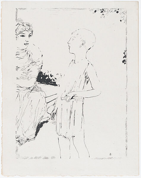 Saint Monica and her son, Saint Augustine, from "The Life of Saint Monica", Pierre Bonnard (French, Fontenay-aux-Roses 1867–1947 Le Cannet), Transfer lithograph 