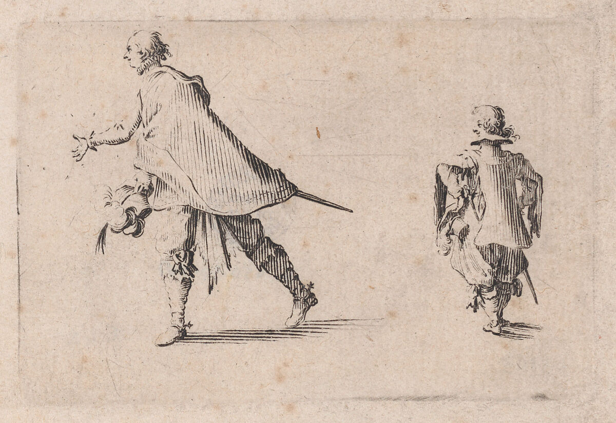 Un Gentilhomme et Son Page (A Gentleman and his Page), from "Les Caprices" Series B, The Nancy Set, Jacques Callot (French, Nancy 1592–1635 Nancy), Etching; first state of two (Lieure) 