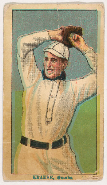 Harry Krause, Omaha, from Coupon Cigarettes Baseball Issue, 1914-1916, Coupon Cigarettes, Commercial color lithograph 