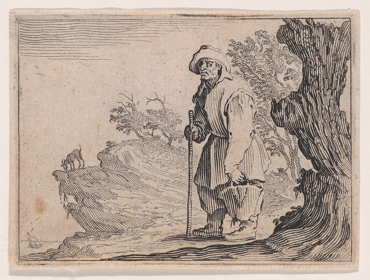 Le Paysan Portant son Sac (The Peasant Carrying his Sack), from Les Caprices Series B, The Nancy Set, Jacques Callot (French, Nancy 1592–1635 Nancy), Etching; first state of two (Lieure) 