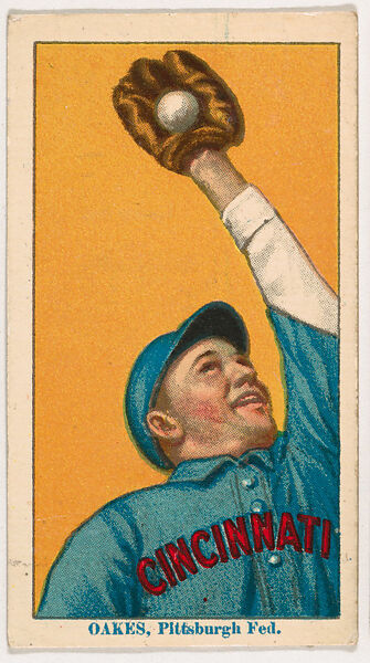Rebel Oakes, Pittsburgh, from Coupon Cigarettes Baseball Issue, 1914-1916, Coupon Cigarettes, Commercial color lithograph 