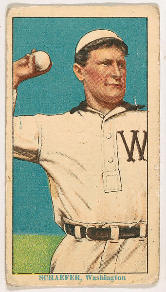 Herman "Germany" Schaefer, Washington, from Coupon Cigarettes Baseball Issue, 1914-1916, Coupon Cigarettes, Commercial color lithograph