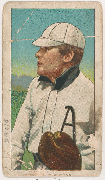 Harry Davis, Cleveland, from Red Cross Tobacco Baseball Series, 1910-1912, Red Cross Tobacco, Commercial color lithograph 