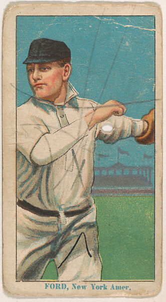 Russ Ford, New York, from Red Cross Tobacco Baseball Series, 1912-1913, Red Cross Tobacco, Commercial color lithograph 
