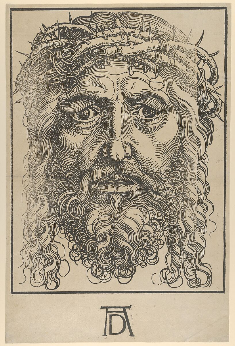 The Head of Christ Crowned with Thorns, Sebald Beham (German, Nuremberg 1500–1550 Frankfurt), Woodcut 