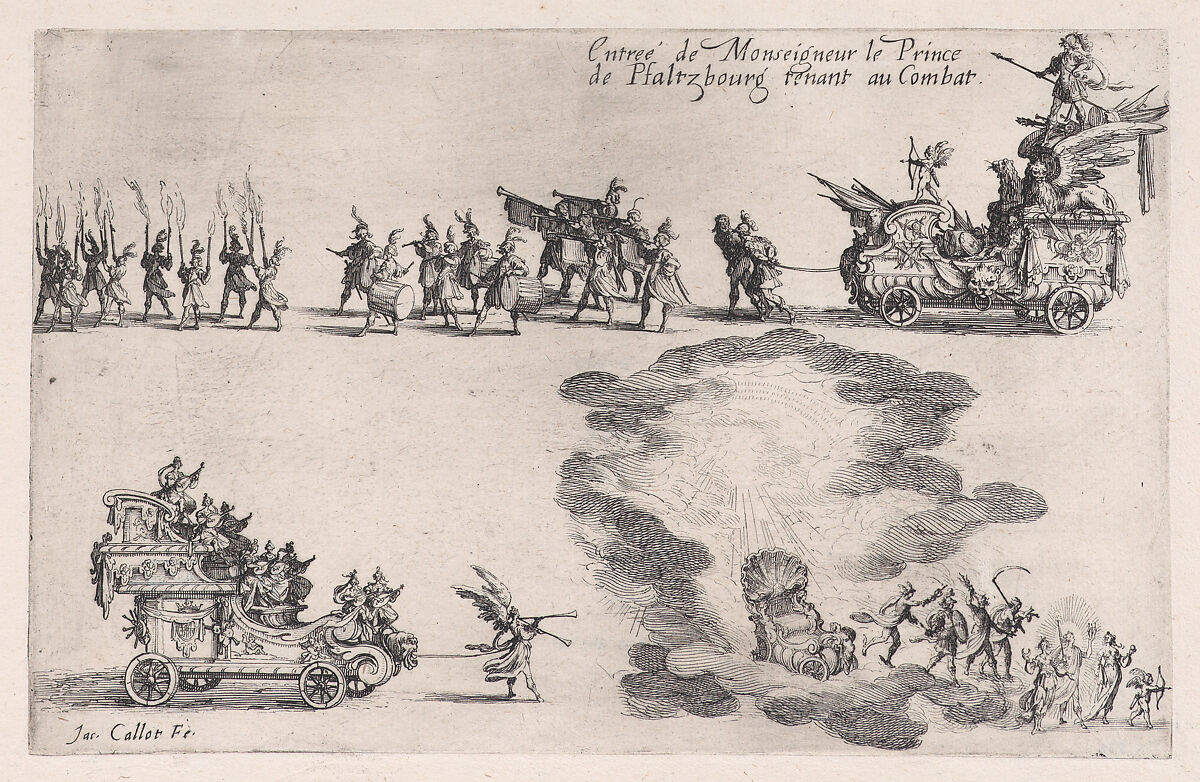 Entrée du Prince de Pfalzbourg (Entrance of the Prince of Pfalzbourg), from "Le Combat a la Barrière", Jacques Callot (French, Nancy 1592–1635 Nancy), Etching 
