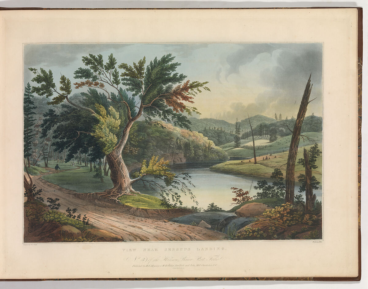 View Near Jessup's Landing (No. 3 of The Hudson River Portfolio), Begun by John Rubens Smith (American, London 1775–1849 New York), Aquatint printed in color with hand-coloring; second state of two (Koke) 