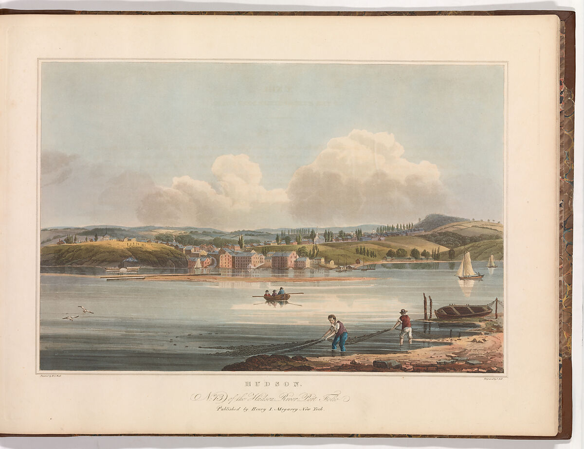 Hudson (No. 13 of The Hudson River Portfolio), John Hill (American (born England), London 1770–1850 Clarksville, New York), Aquatint printed in color with hand-coloring; first state of two (Koke) 