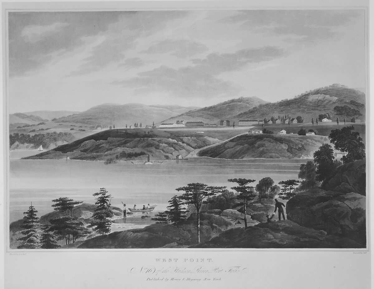 West Point (No. 16 of The Hudson River Portfolio), John Hill (American (born England), London 1770–1850 Clarksville, New York), Aquatint printed in color with hand-coloring; first state (Koke)