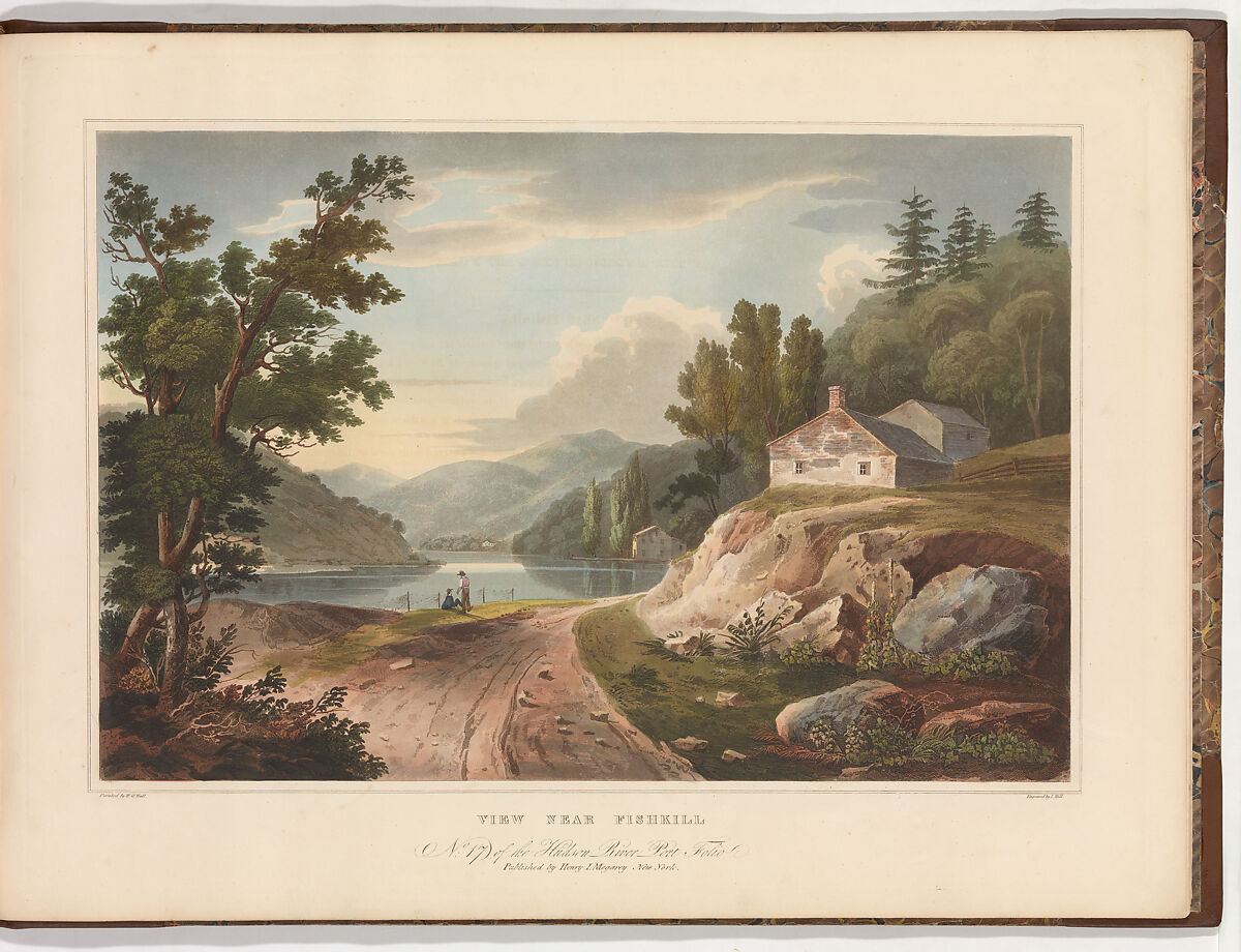 View Near Fishkill (No. 17 of The Hudson River Portfolio), John Hill (American (born England), London 1770–1850 Clarksville, New York), Aquatint printed in color with hand-coloring; first state of two or three (Koke) 