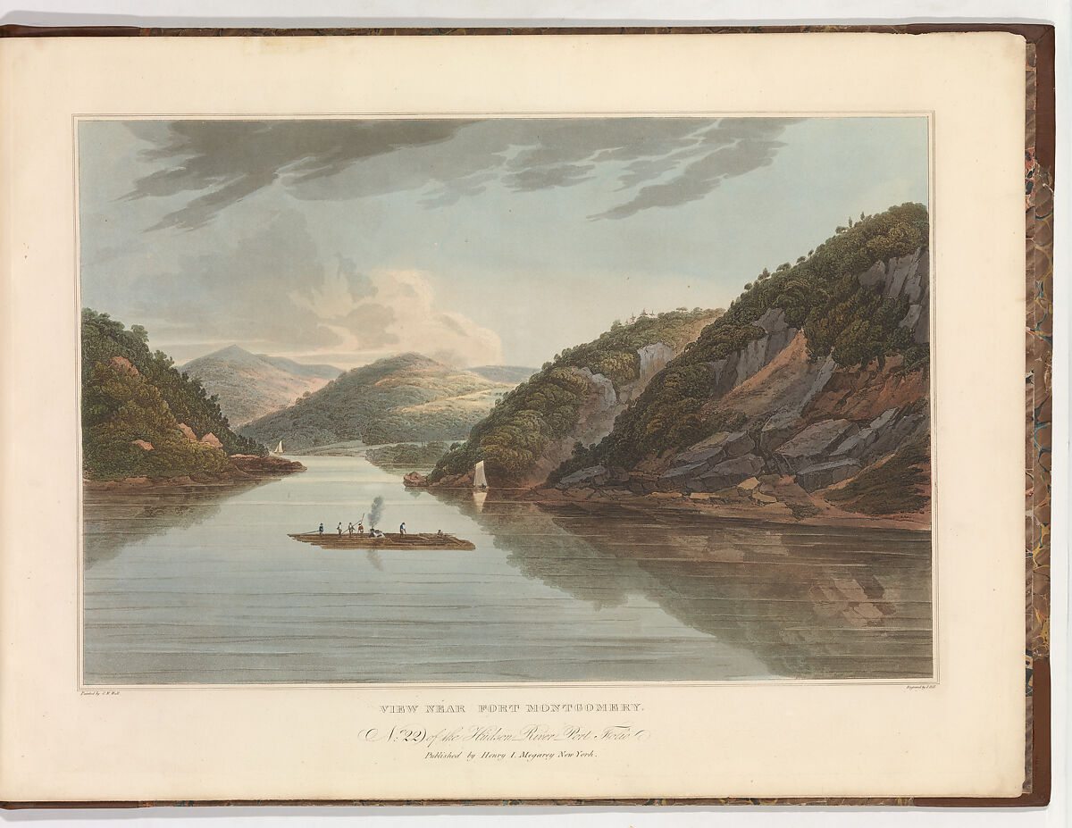 View Near Fort Montgomery (No. 22 (later changed to No. 18) of The Hudson River Portfolio), John Hill (American (born England), London 1770–1850 Clarksville, New York), Aquatint printed in color with hand-coloring; first state of three (Koke) 