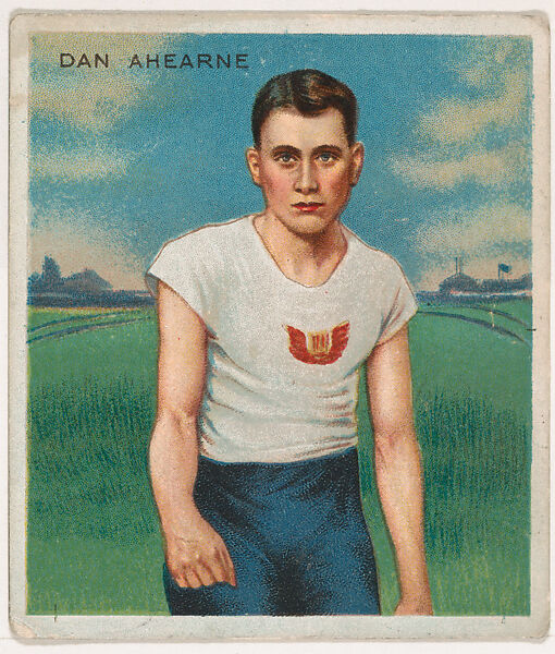 Dan Ahearne, Track and Field, from Mecca & Hassan Champion Athlete and Prize Fighter collection, 1910, Hassan Cigarettes (American), Commercial color lithograph 